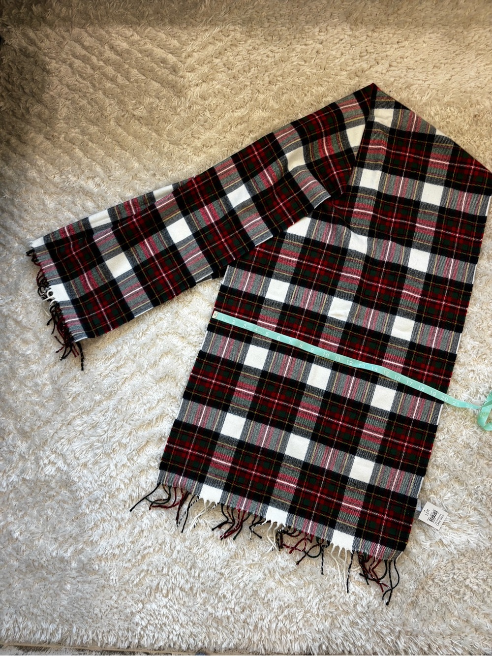 NWT J. Jill Plaid Fringe Scarf